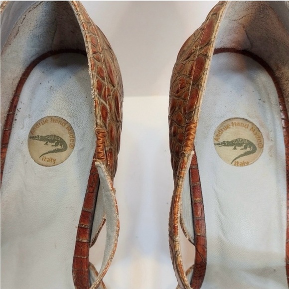 Andrue Handmade Italy Alligator Pumps Heels sz 7 ( 8 ?) - Picture 3 of 6